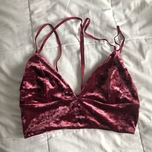 Velvet Strappy Crop Tank